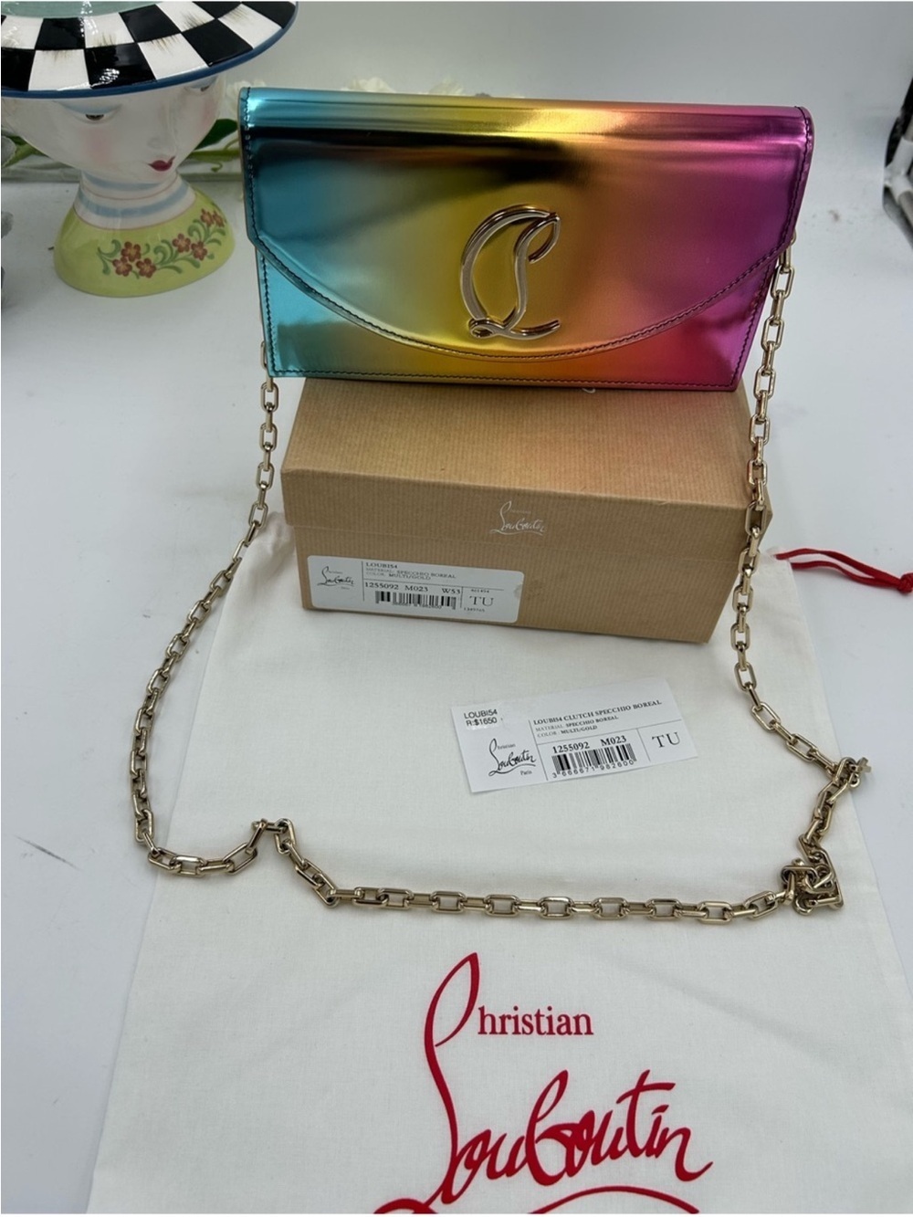Women’s Christian Louboutin LOUBI 54 multicolor SPECCIO Crossbody/clutch bag